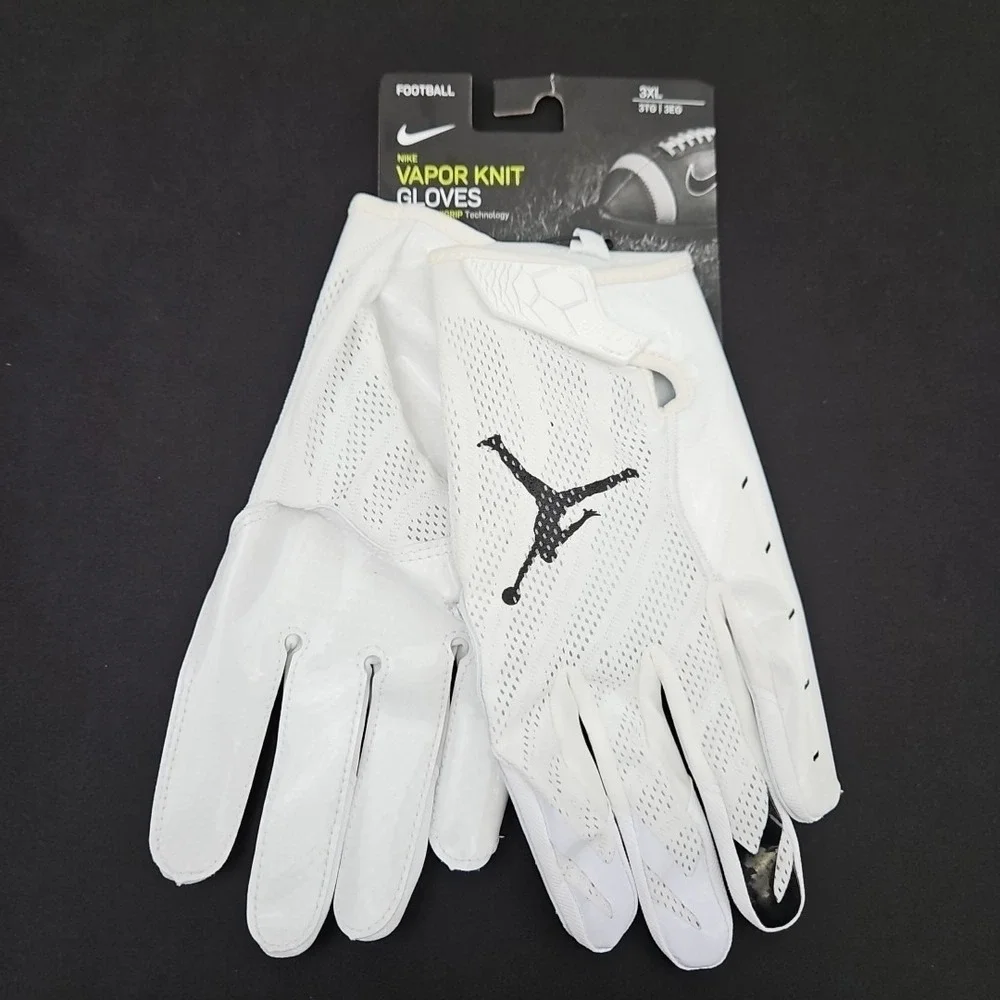 Nike Jordan Vapor Knit 3.0 Football Gloves Men's 3XL White‎ Black New